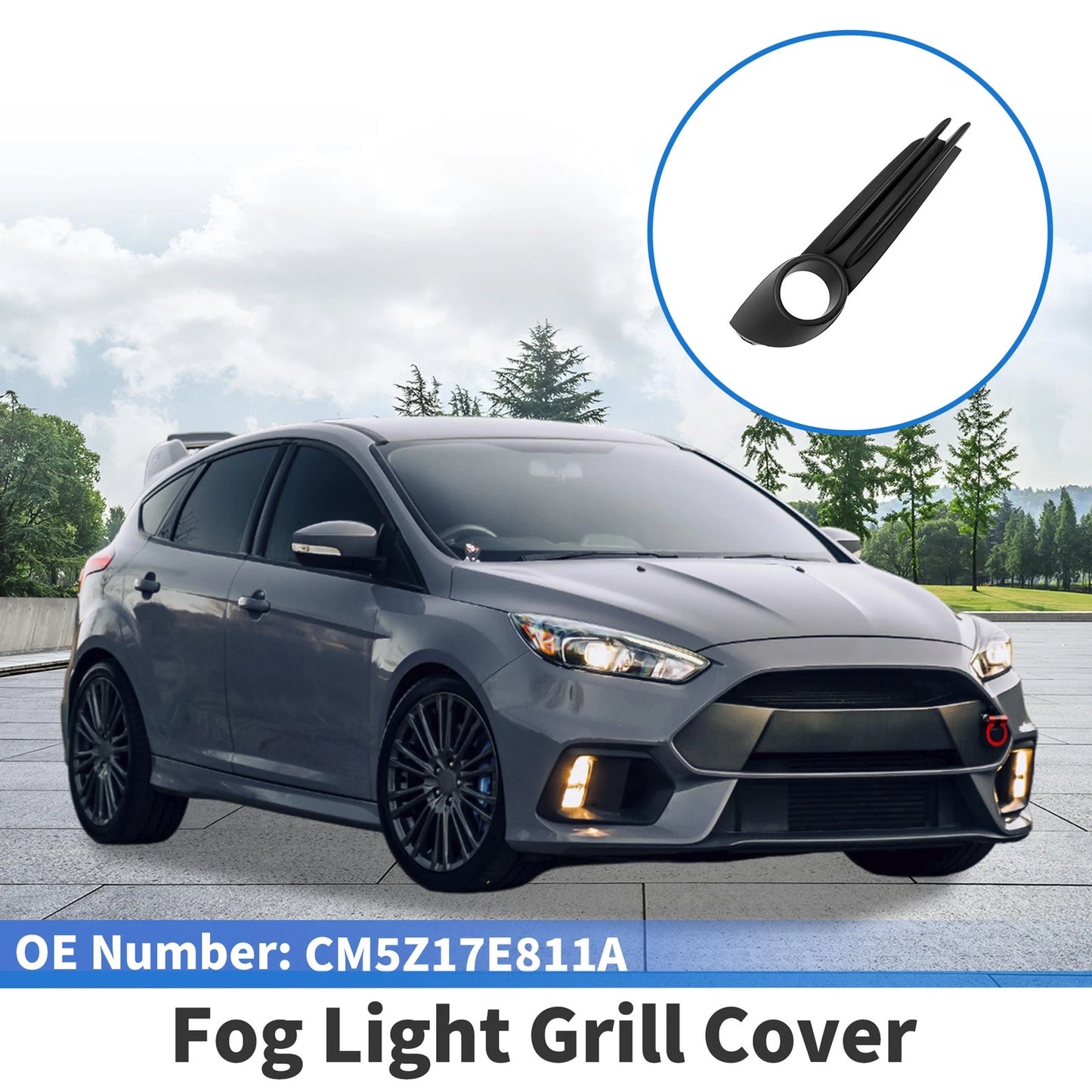 Front Left Fog Light Grill for Ford Focus ST (2013-2014) - 1 Pcs