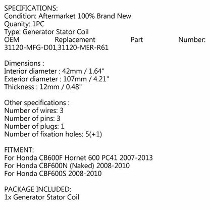 Stator for Honda CB600F Hornet 600 PC41 (2007-2013)