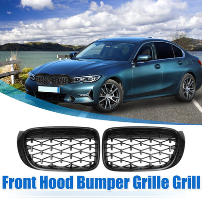 Front Hood Bumper Grille for BMW X3 F25 (2014-2017) - 1 Pair Diamond Star
