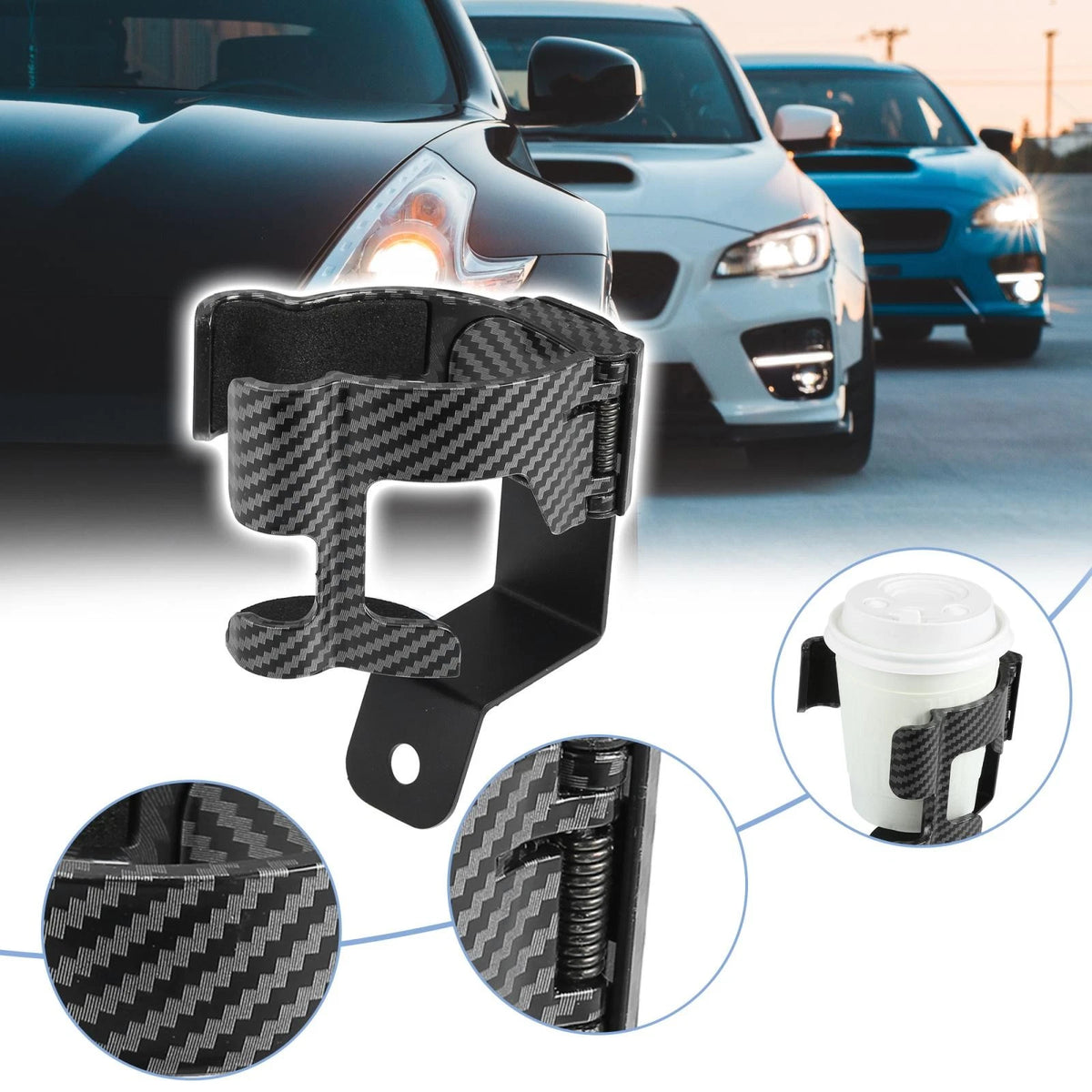 Mobile Phone Cup Mount Holder for Suzuki Jimny (2019-2021) Carbon Fiber