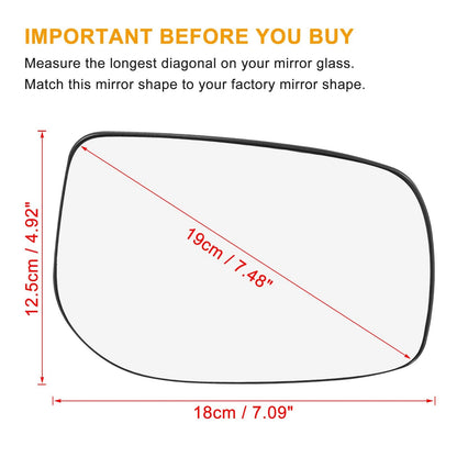 Right Side Mirror Glass with Backing Plate for Toyota
