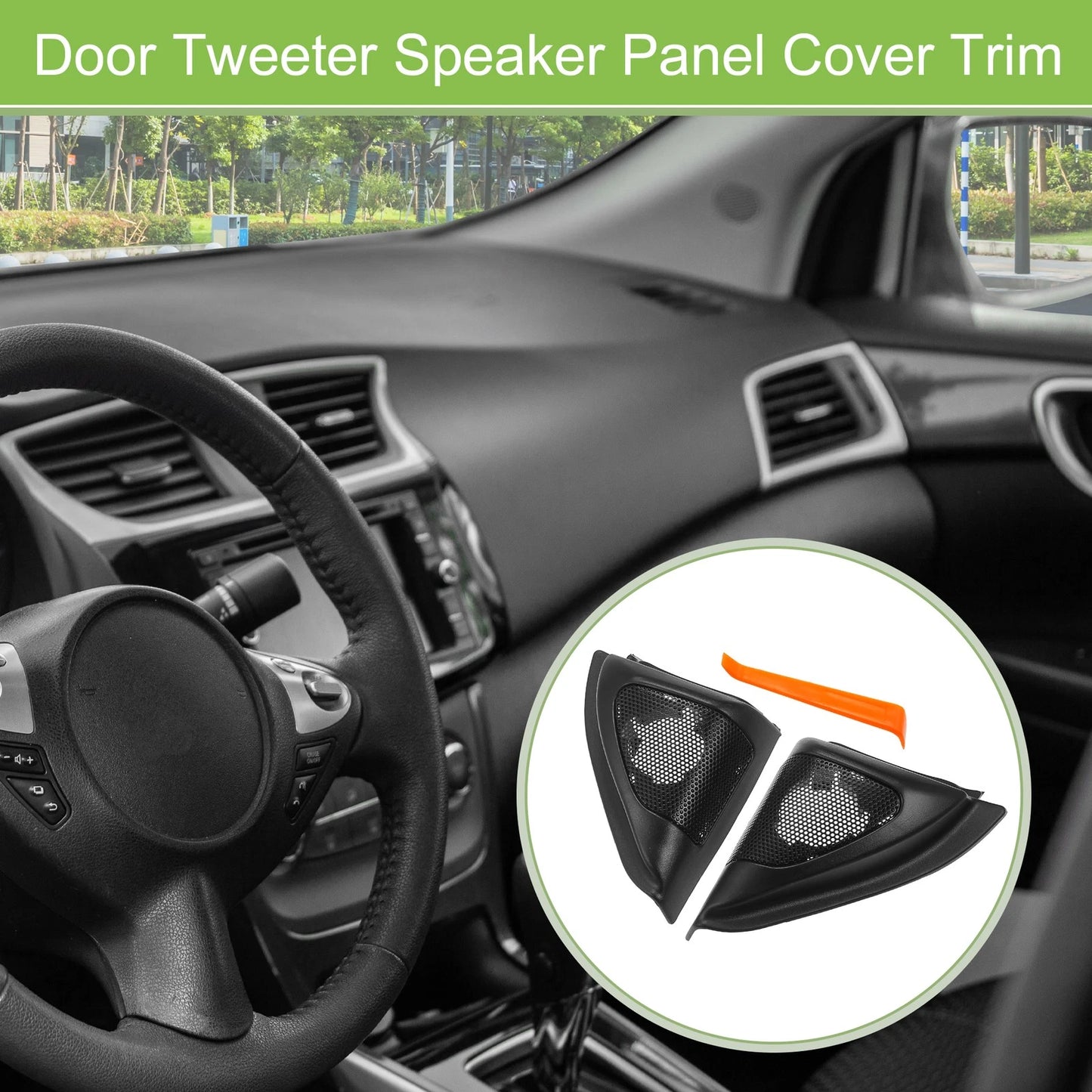 A Pillar Door Tweeter Speaker Cover Trim for Toyota Corolla (2003-2008) Black