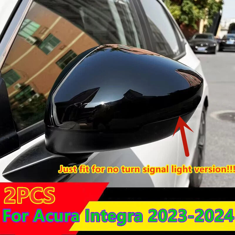 Black Rear View Side Mirror Cover Trim Decor for Acura Integra (2023–2024)