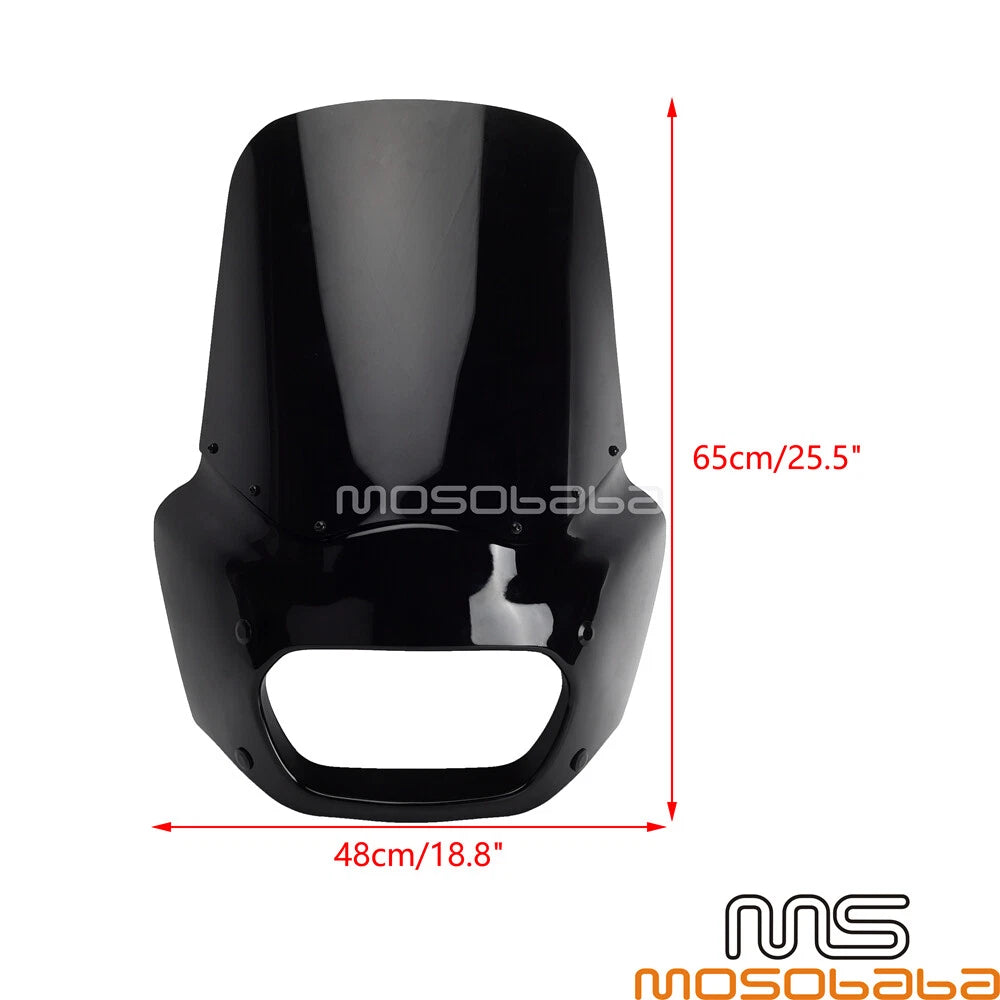 15'' Windshield Front Fairing Black for Harley Softail Fat Bob (2018-2023)