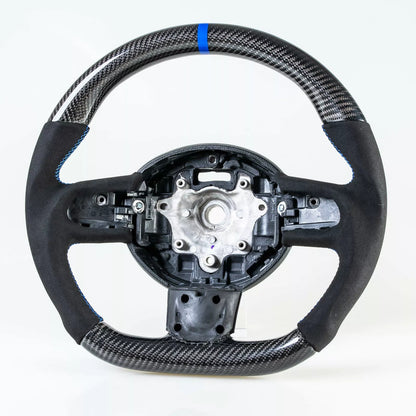 Flat Bottom Carbon Suede Blue Steering Wheel for Mini R55 R56 R57 R58 R60 R61 (2006-2019)