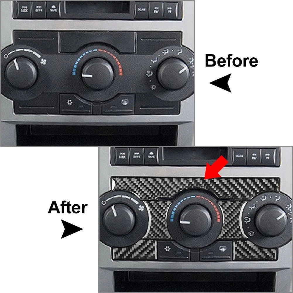Carbon Fiber AC Climate Control Panel Cover Trim for Chrysler 300 300C (2005-2010)