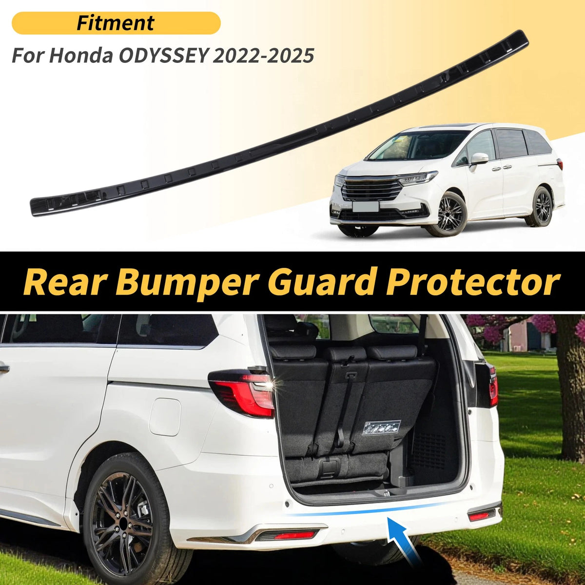 Rear Bumper Topper for Honda Odyssey 2022-2025 Black 1 Pcs