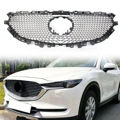 Front Upper Bumper Grille for Mazda CX-5 2017-2021 Black Grille Cover