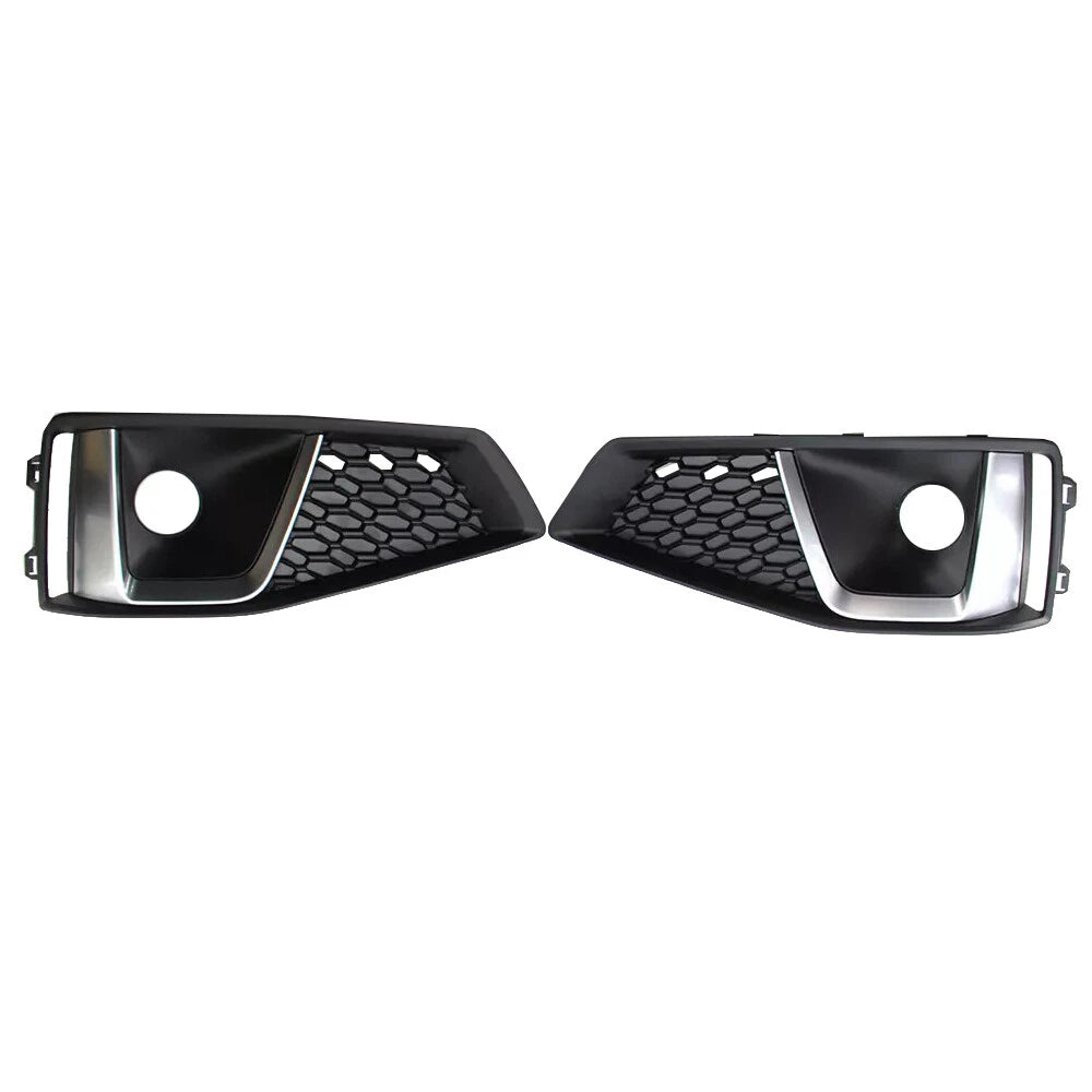 Front Bumper Fog Light Grille Cover w/ACC Hole for AUDI A4 (2017–2020)