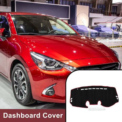 Dashboard Cover Mat for Mazda 2 Demio (2007-2014) Sun Protector Black Red