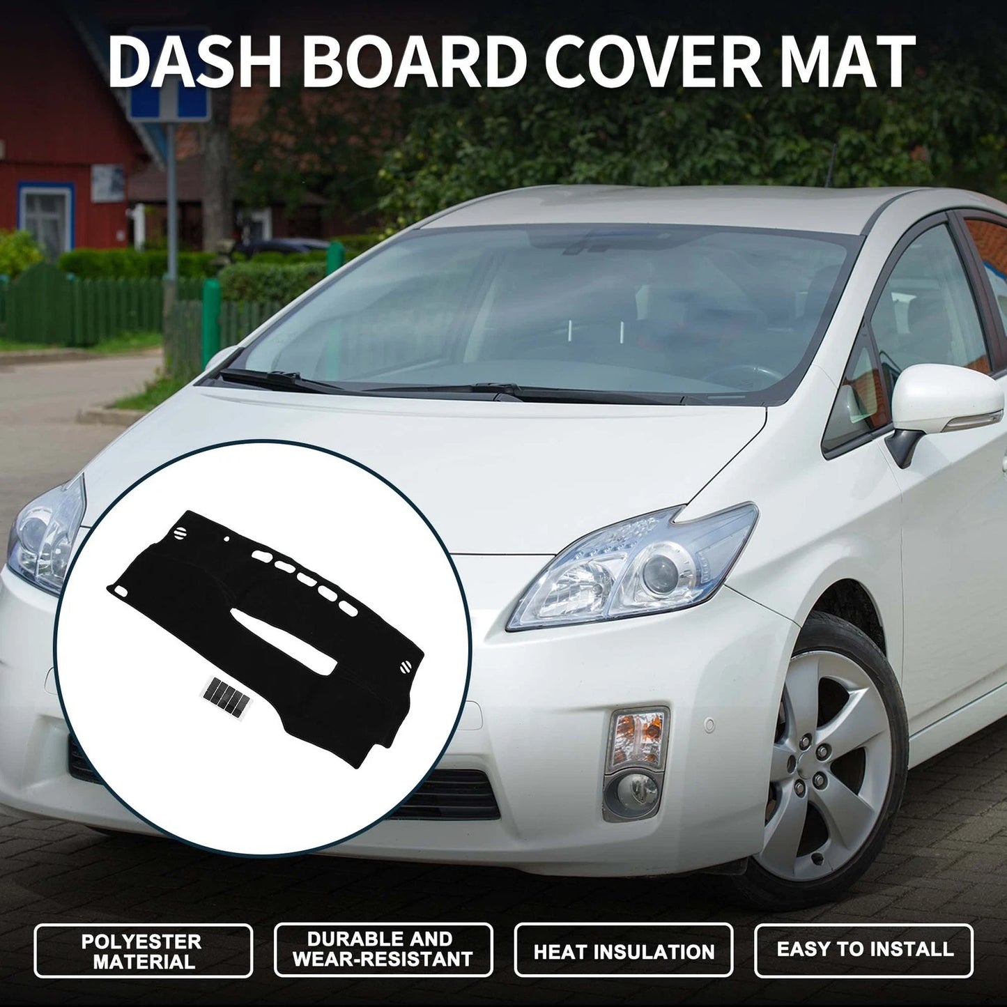 Dashboard Cover Mat for Toyota Prius 30 Series (2005-2015) - Black 1 Set