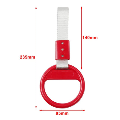 PVC Plastic Black & Pink Round Ring Handle Strap for Train Bus Charm