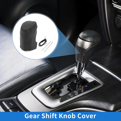 Gear Shift Knob Cover Black Faux Leather for Chevrolet Malibu (2016-2020)