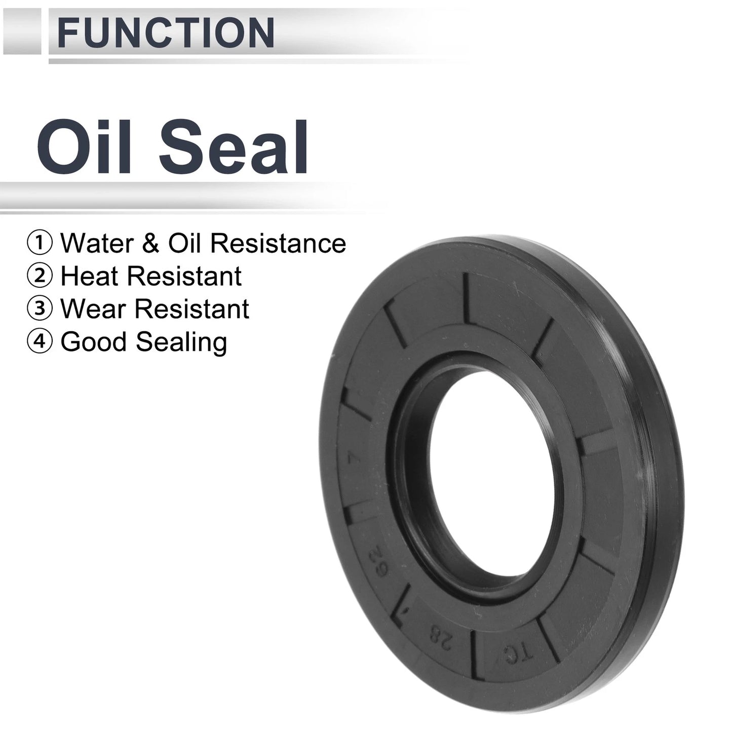 Oil Seal 28x62x7mm 5 x Rotary Shaft Seal Nitrile Rubber Black for Make Model