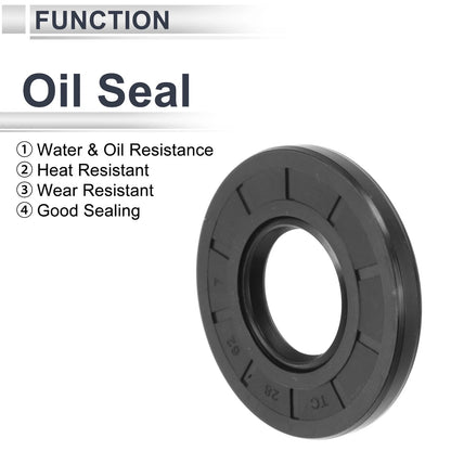Oil Seal 28x62x7mm 5 x Rotary Shaft Seal Nitrile Rubber Black for Make Model