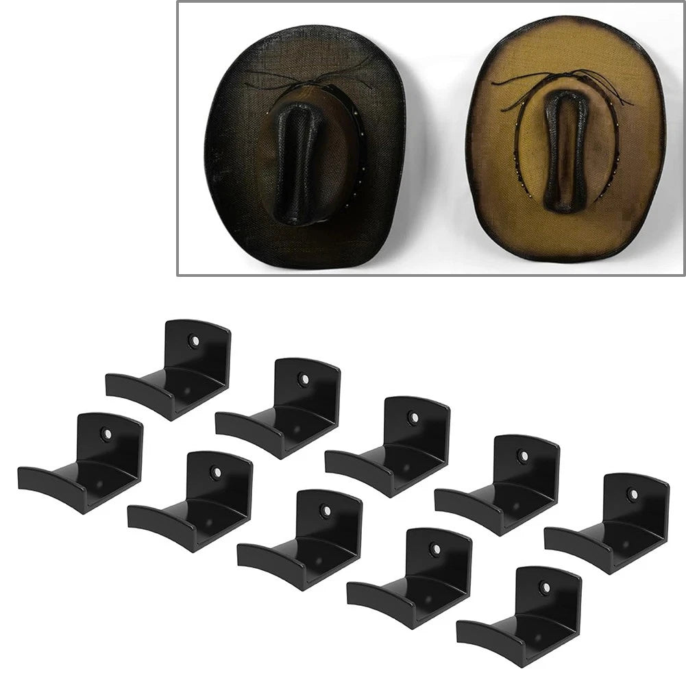 Adhesive Hat Hooks for Wall 10 x Cowboy Hat Rack Wide Brim Hanger