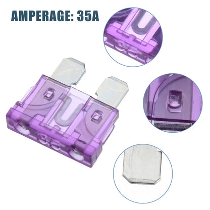 35A Mini Blade Style Fuses 50pcs for Car Boat Truck SUV Motorcycle