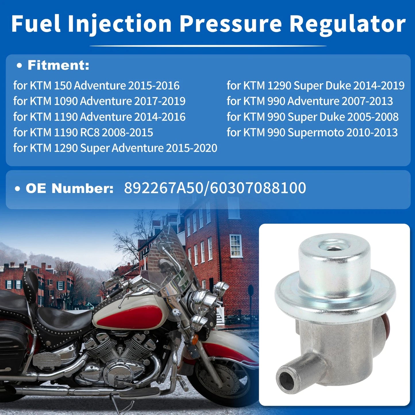 Motorcycle Fuel Pressure Regulator for KTM 150 Adventure (2017–2019)