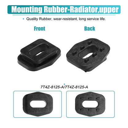 2 x Upper Rubber Radiator Mounts for Ford Edge (2007-2014) Black