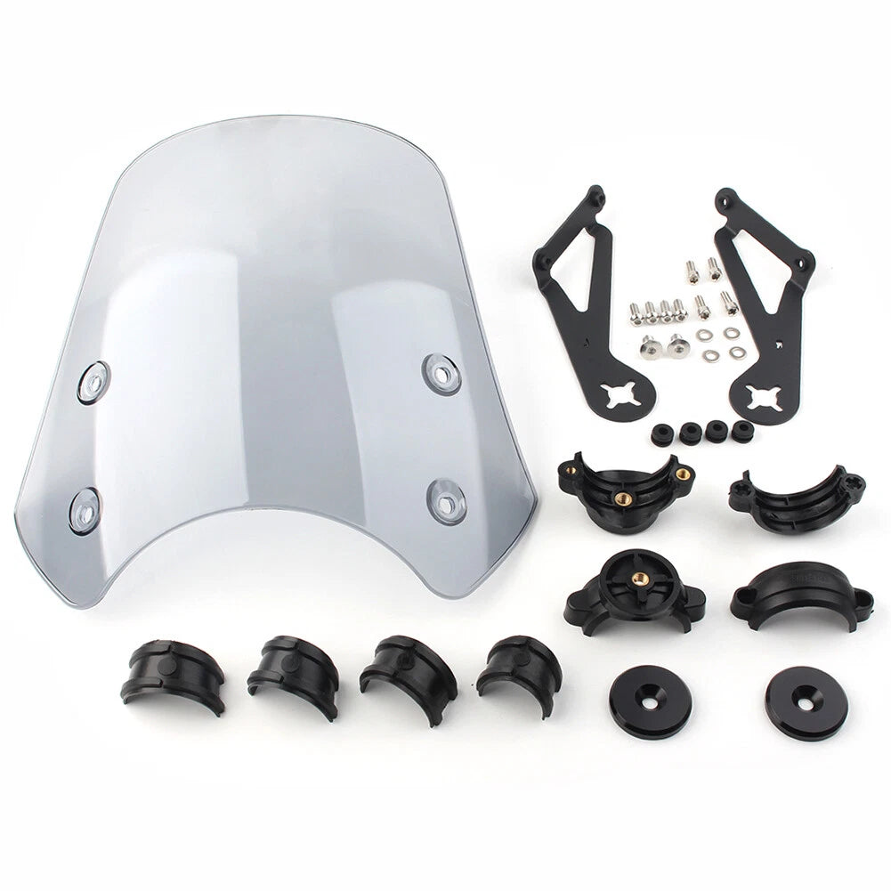 Grey Windscreen Windshield w/ Bracket for Harley Dyna Softail (2006-2023)