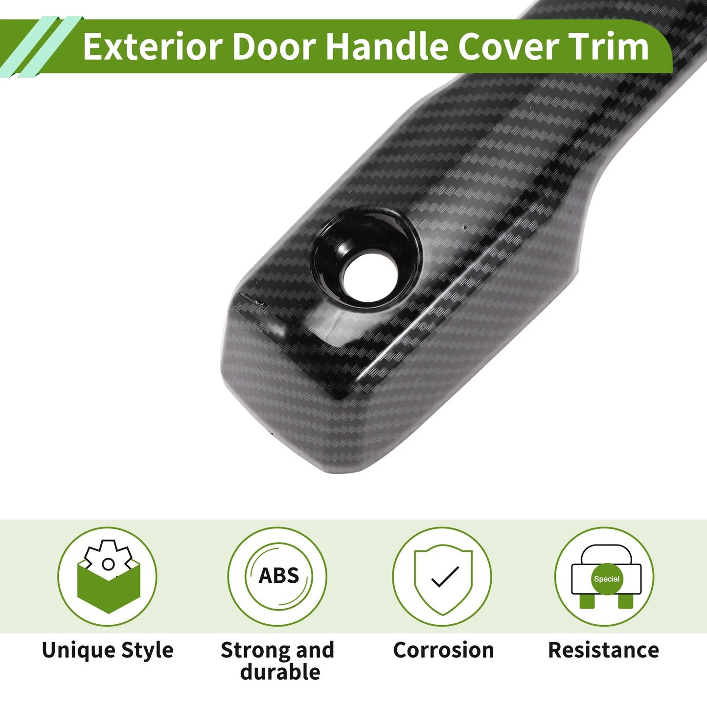 Carbon Fiber Black Exterior Door Handle Cover Trim for Toyota Tundra (2022-2024)