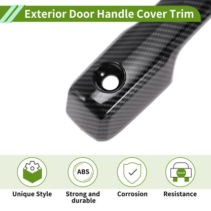 Carbon Fiber Black Exterior Door Handle Cover Trim for Toyota Tundra (2022-2024)