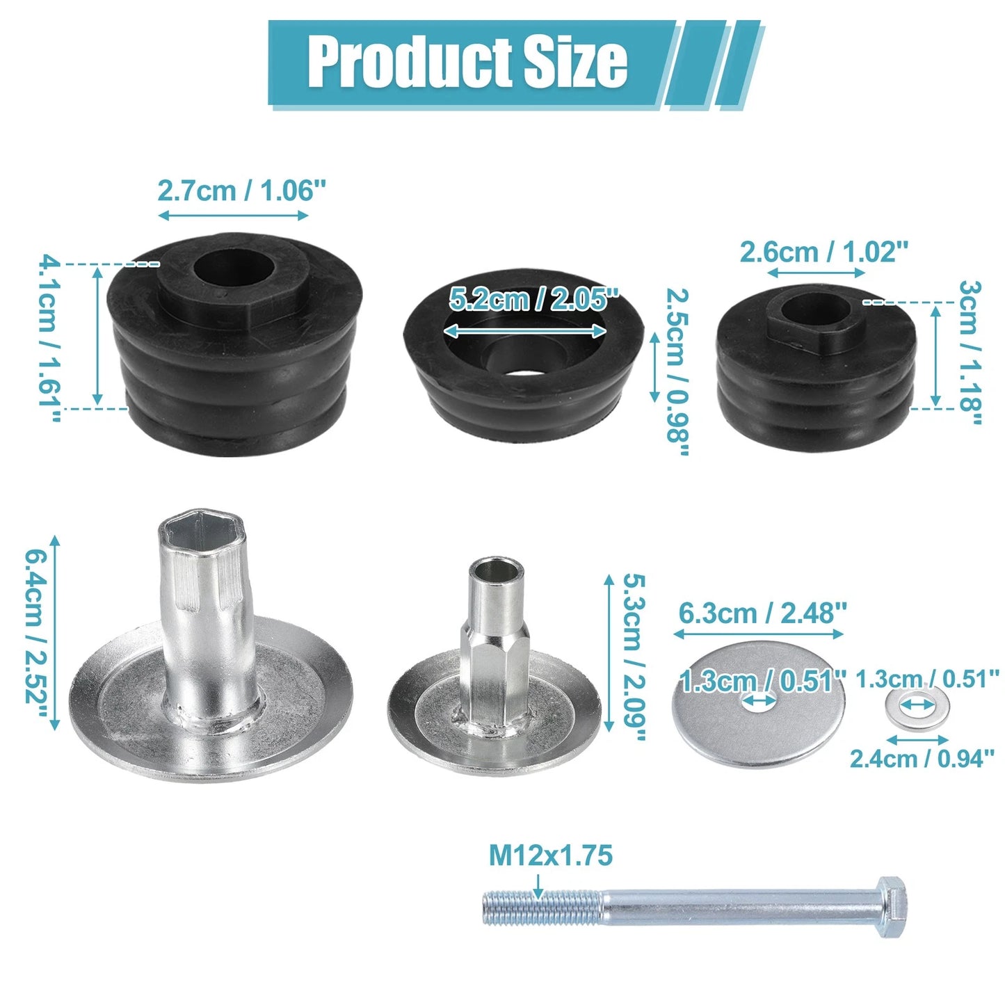 Body Mount Bushing Kit for Ford Super Duty F250 F350 (2008-2016) Black