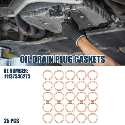 25 x Oil Drain Plug Gaskets 16mm ID for MINI R56 LCI (2009-2013)
