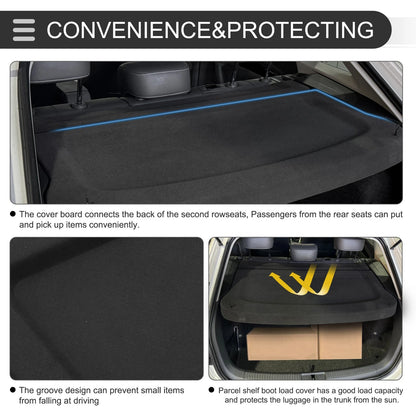 Rear Parcel Shelf Boot Load Cover for Ford Fiesta (2018-2022) Black
