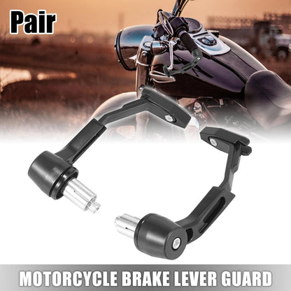 Pair 7/8" 22mm Motorcycle Brake Lever Guard Handlebar Protector Clutch Black