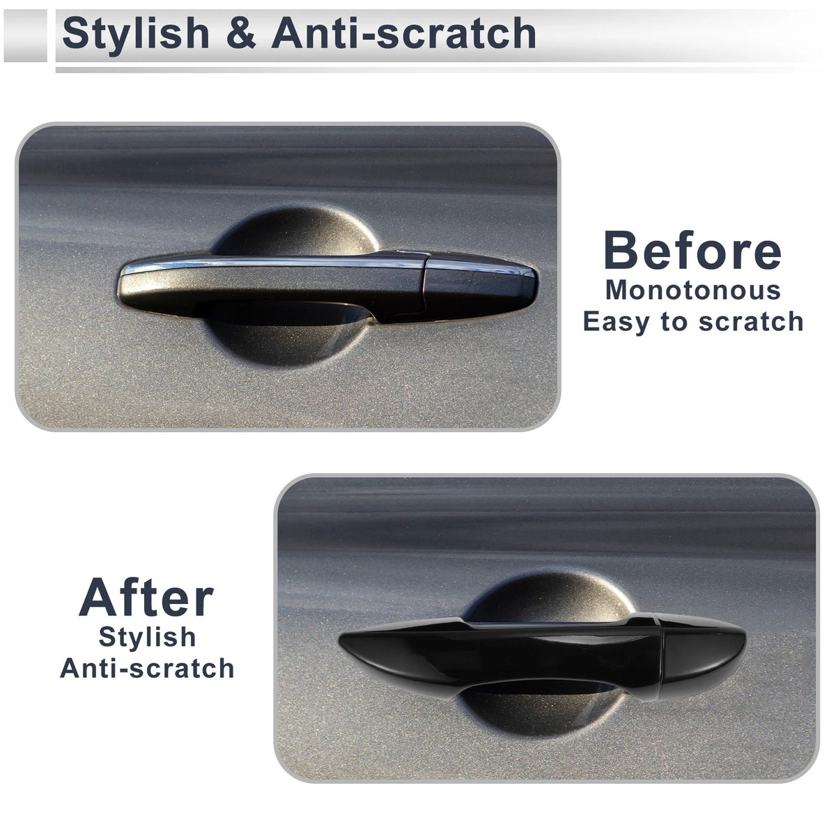 Door Handle Cover Trim for Toyota Corolla (2014-2019) - Durable Black Trim