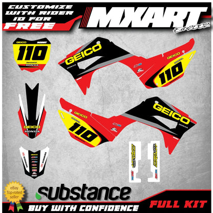 Sonic Style Decals Stickers for Honda CRF 110 (2019-2024)