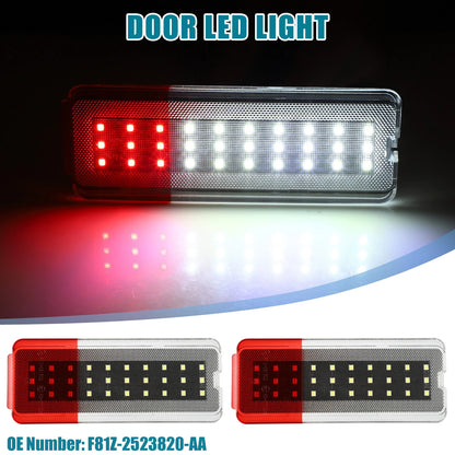 LED Door Light Reflector for Ford (F-150, F-250, F-350) 2 x White Red