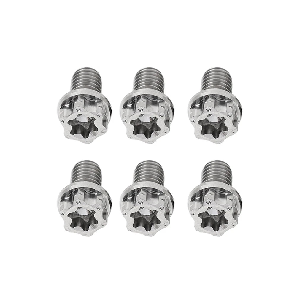 6 x M8x10mm Titanium Torx Head Flange Screws for Motorcycle Bike