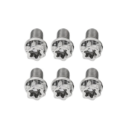 6 x M8x10mm Titanium Torx Head Flange Screws for Motorcycle Bike