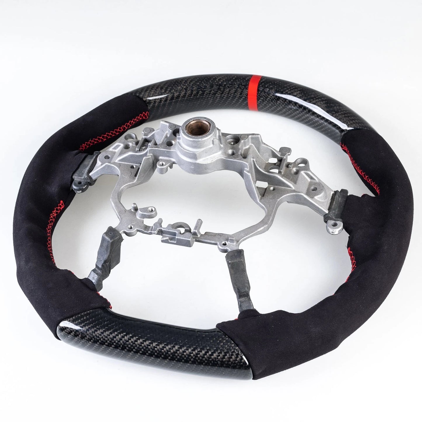 Carbon Flat Bottom Suede Steering Wheel for Toyota Land Cruiser Prado (2009-2023)