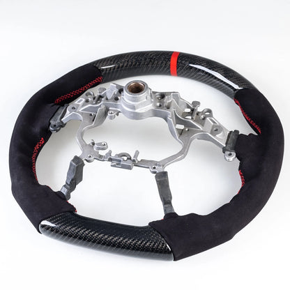 Carbon Flat Bottom Suede Steering Wheel for Toyota Land Cruiser Prado (2009-2023)
