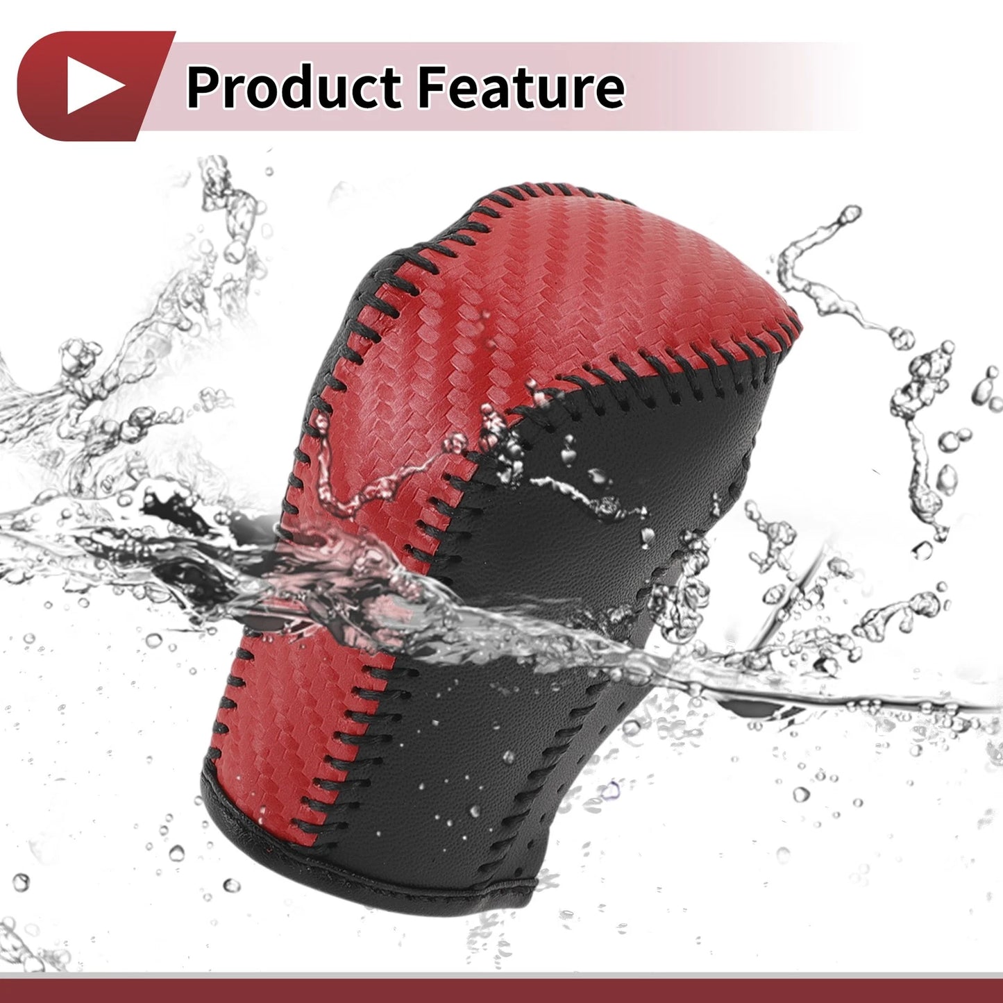 Red Faux Leather Gear Shift Knob Cover for Honda Fit (2021-2023)