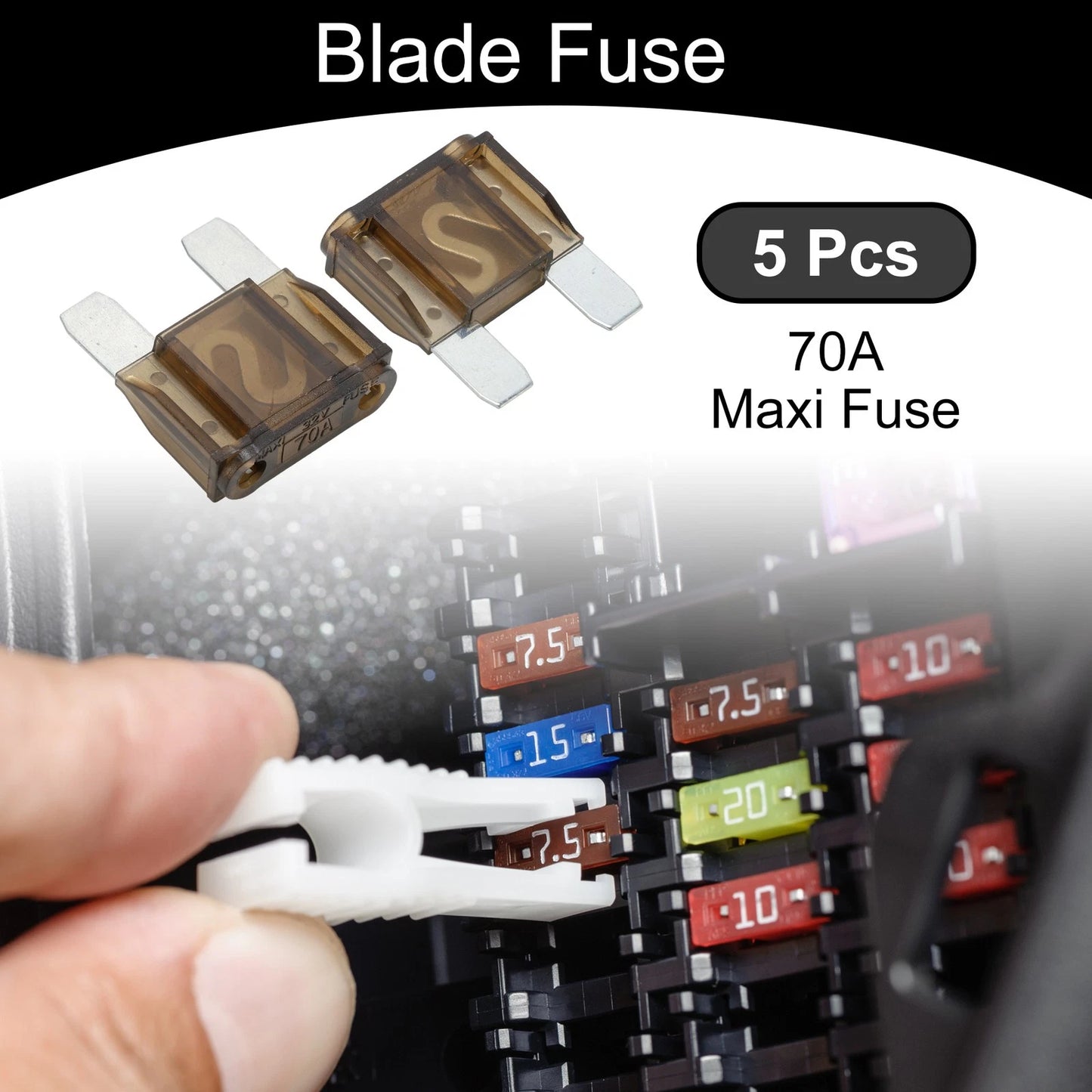 70A Blade Fuse 5 Pcs for Cars, Boats, Trucks, RVs, Motorcycles