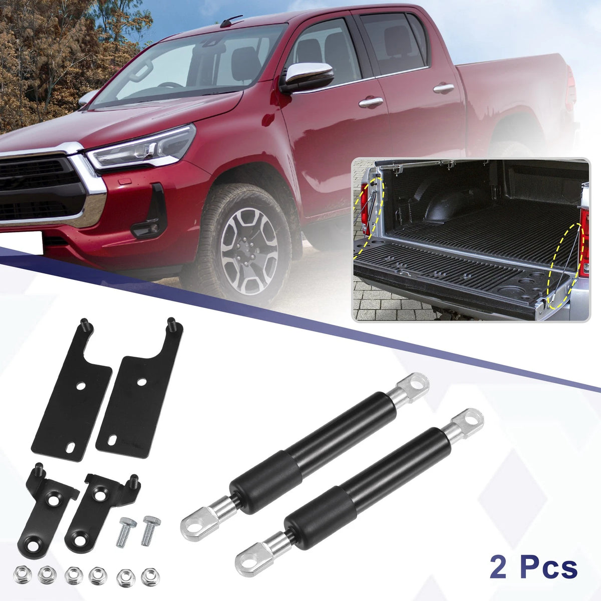 Tailgate Assist Lift Support Kit for Toyota Hilux Pickup (2005-2023)