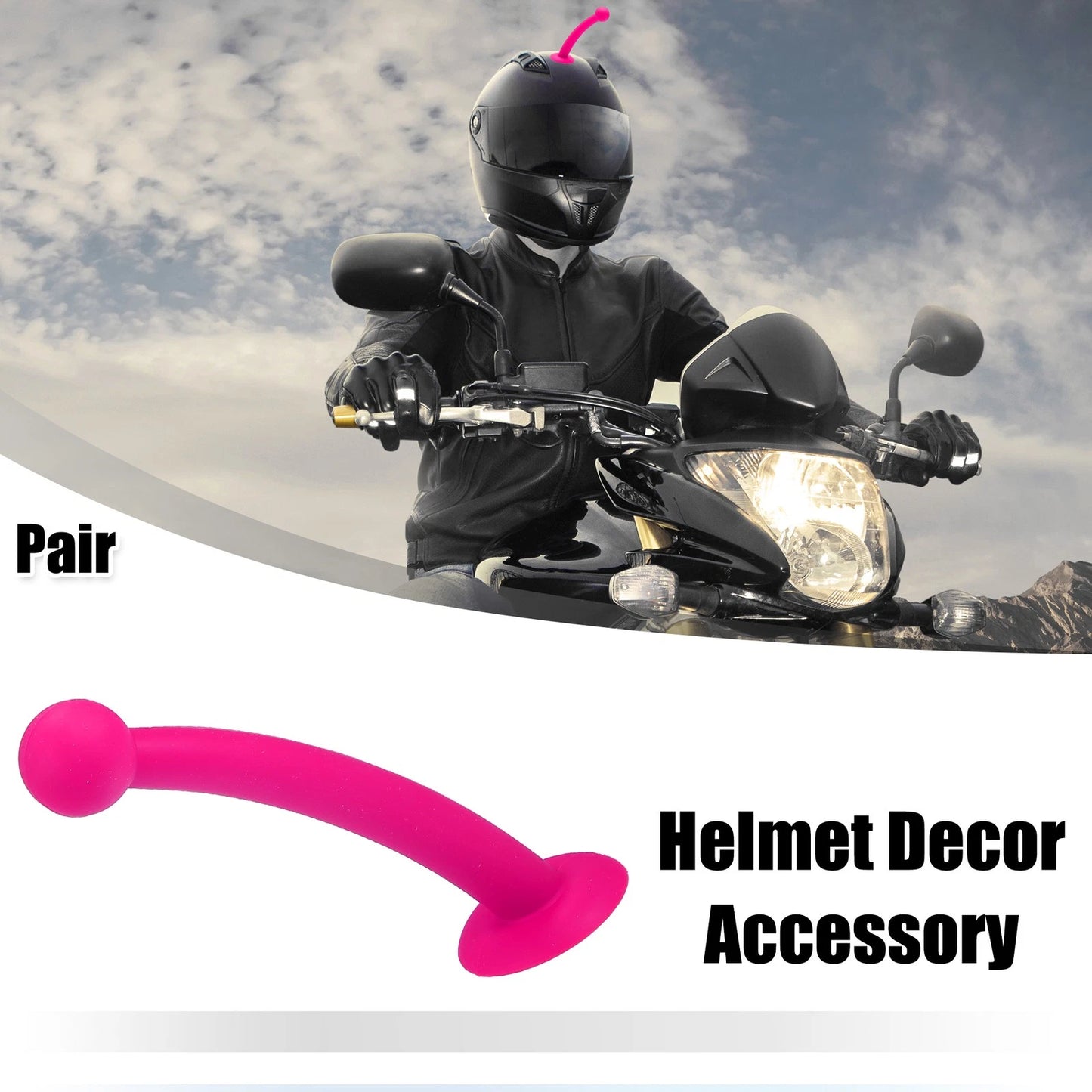 1 x Antenna Shape Roof Ornament for Car Helmets Deep Pink