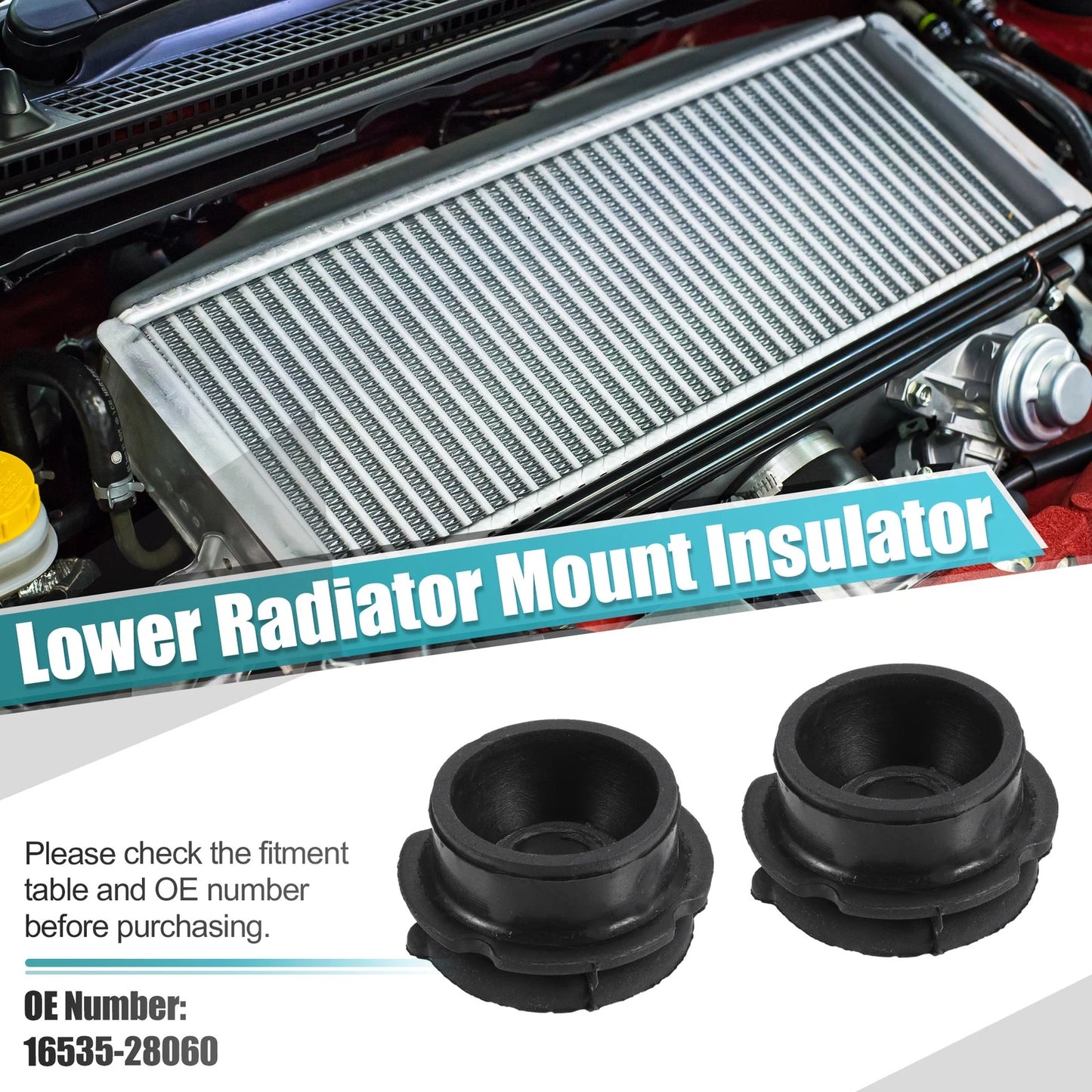 2 x Lower Radiator Mount Insulators for Toyota Avalon (2013-2018)
