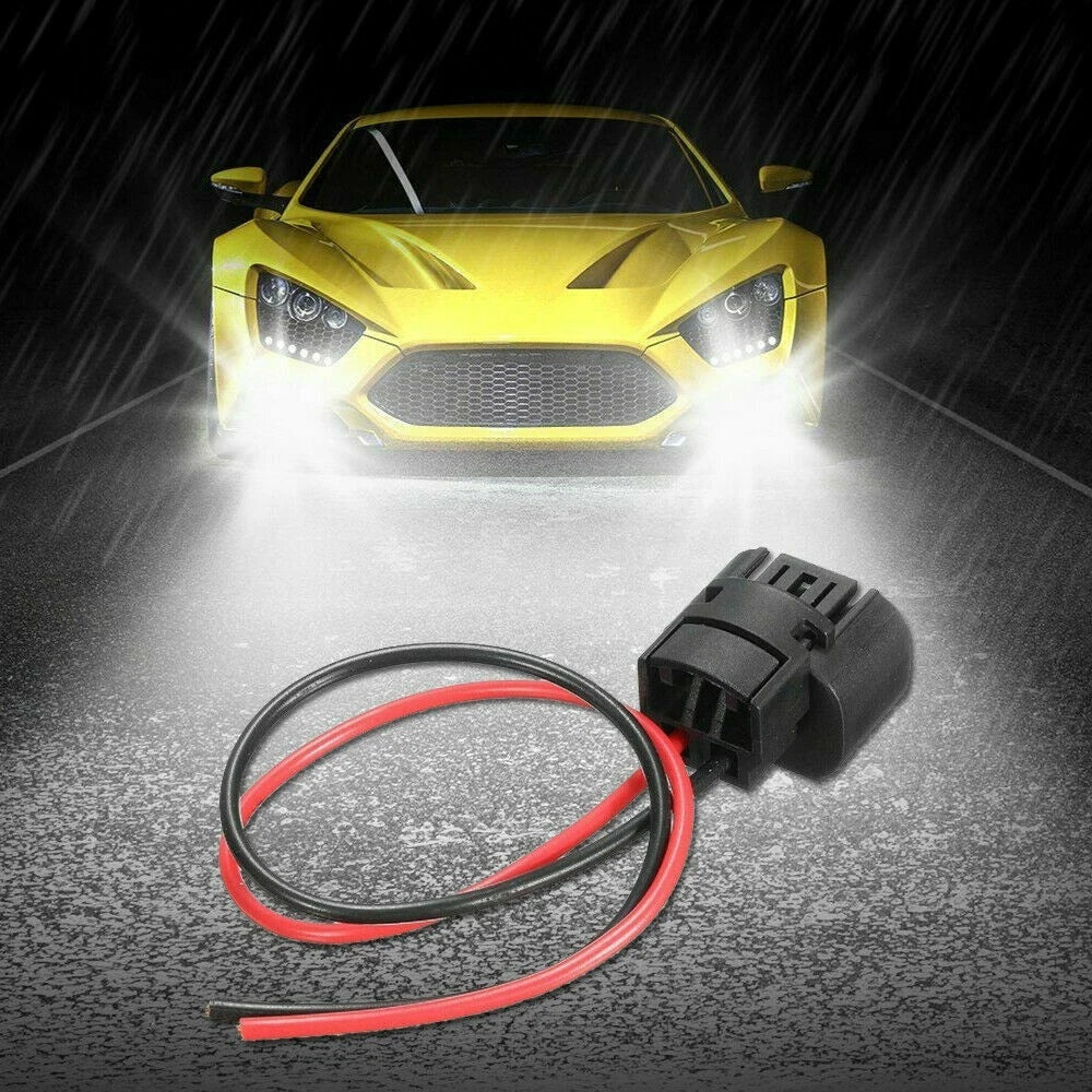 2x Fog Light Wiring Harness Female Plug Connector Pigtail for Vehicle