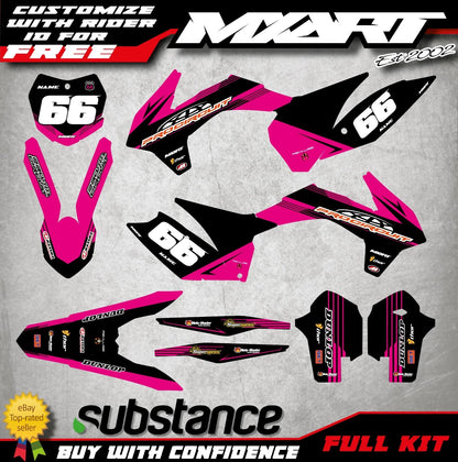 Custom Decals for KTM SX 125 250 - 2013-2015 Pink Style Stickers