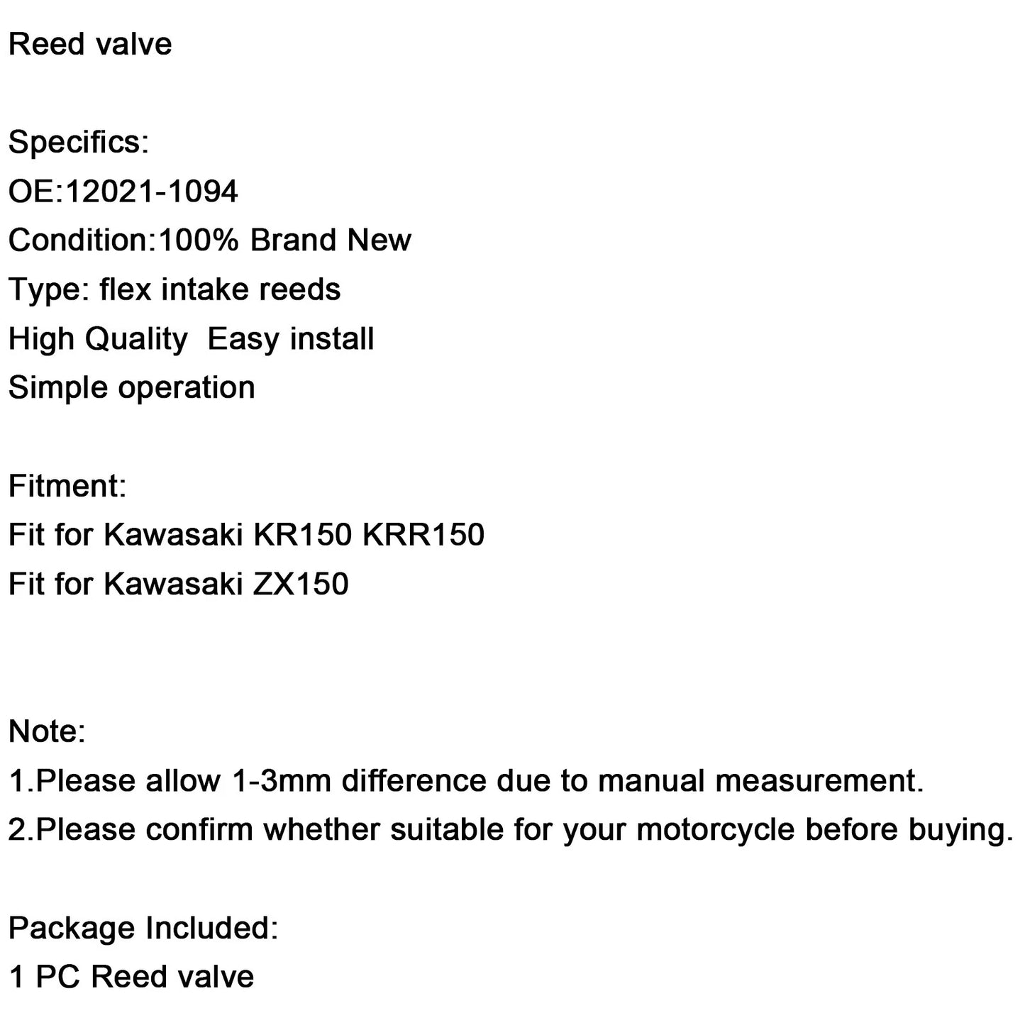 Diaphragm Valve System for Kawasaki KR150 KRR150 ZX150 (125cc-250cc)