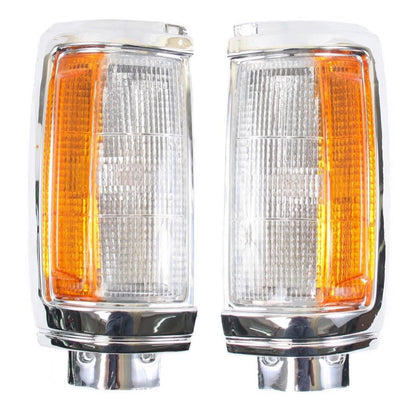 Corner Light Turn Lamp Chrome L+R Fits Mitsubishi L200 Triton Pickup 1986-96 D06