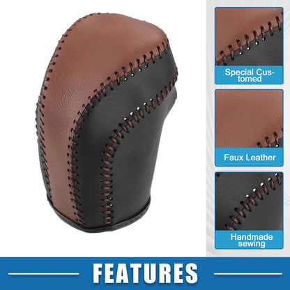 Gear Shifting Knob Cover for Toyota Camry 2018-2023 Black Brown Stitch