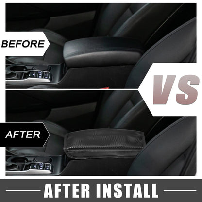 Center Console Cover Pad for Hyundai Tucson 2016-2021 Carbon Fiber Black