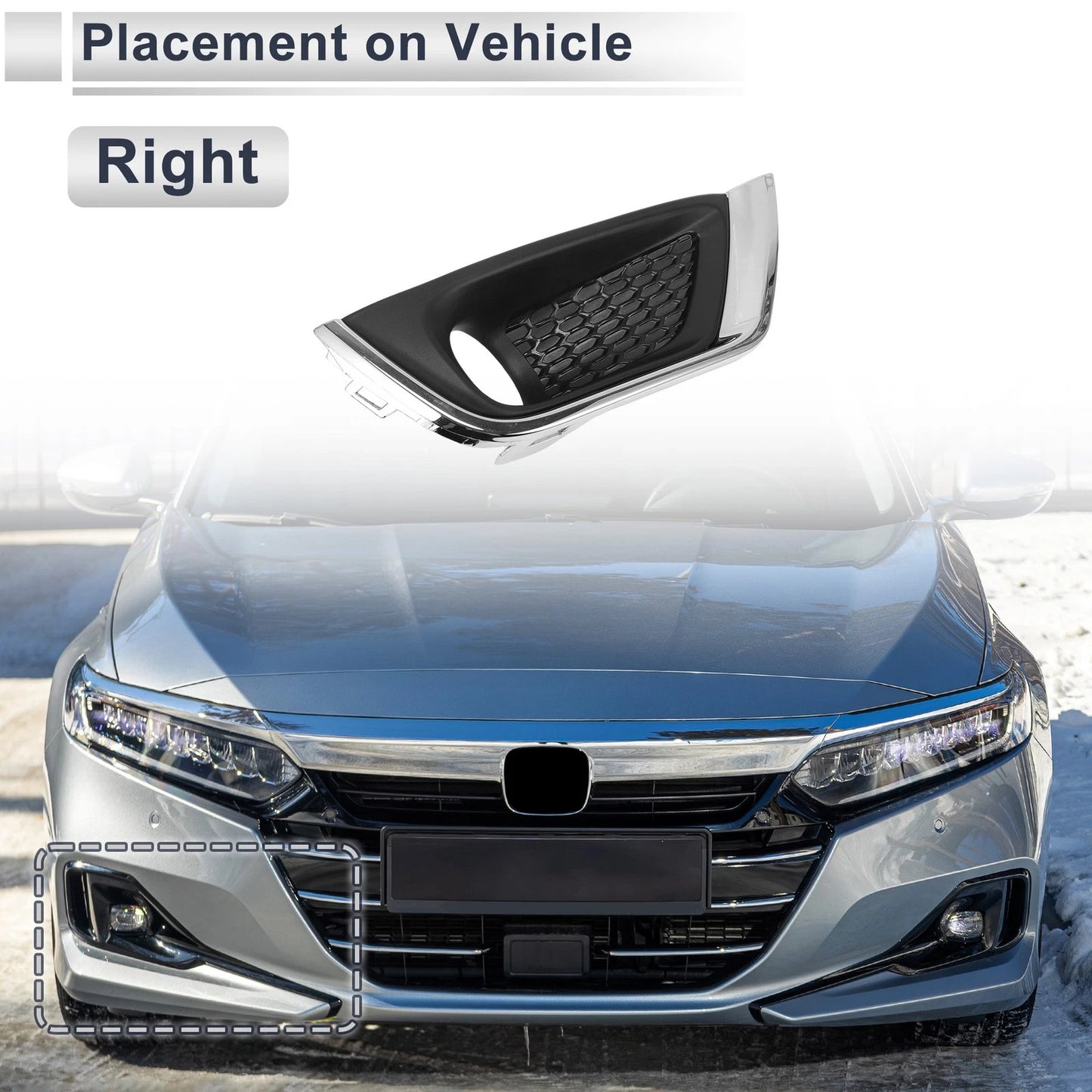 Front Right Fog Light Grill for Jeep Compass (2017-2019)