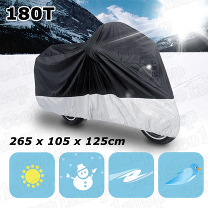 XXL Black/Silver Motorcycle Cover for Honda Shadow Rebel 250 500 750 1100 VTX